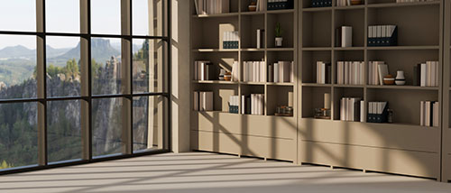 Built-in storage for an office and corporate space